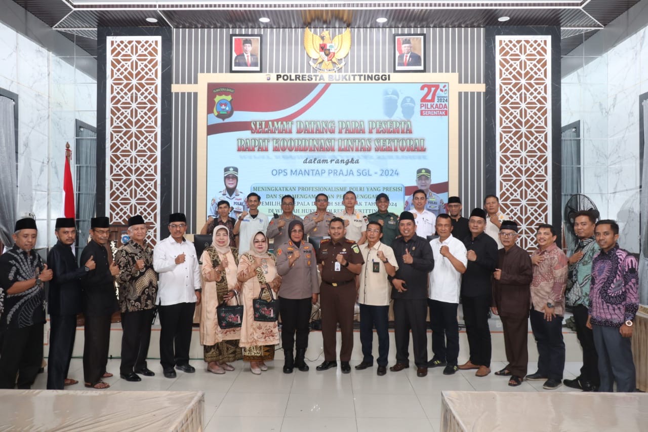 Kesiapan Pengamanan Pilkada Serentak 2024 Polresta Bukittinggi Gelar Rakor Lintas Sektoral