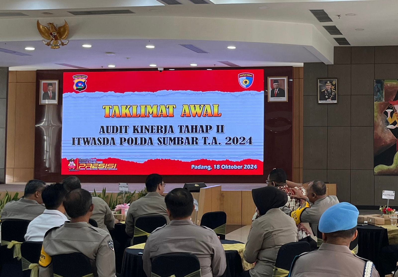 Polda Sumbar Gelar Taklimat Awal Audit Kinerja tahap II Itwasda Polda Sumbar Tahun 2024 