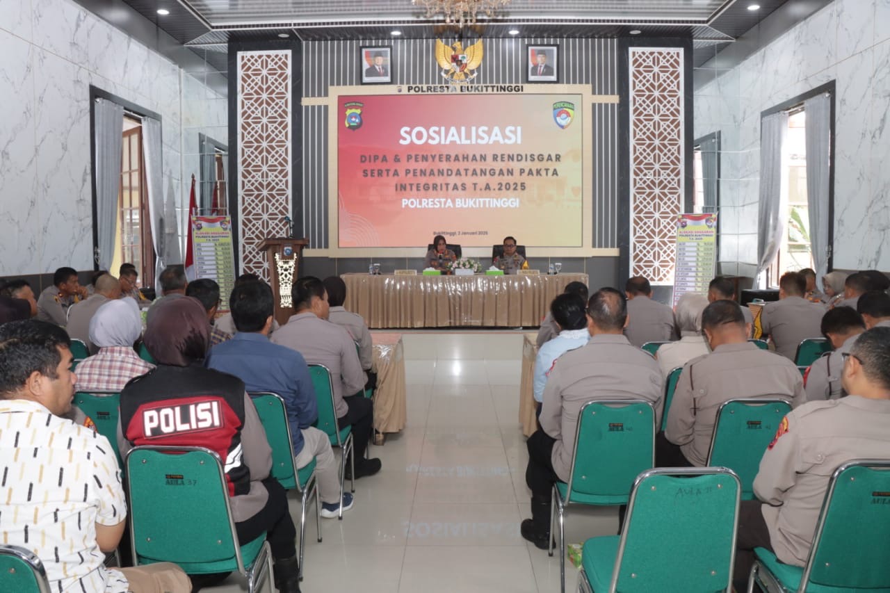 Sosialisasi DIPA Anggaran Tahun 2025 oleh Kapolresta Bukittinggi