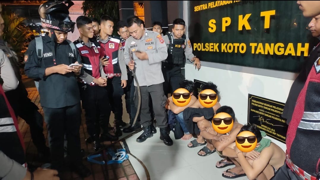 Polda Sumbar tangkap Empat orang Terduga Pelaku Tawuran di Kota Padang